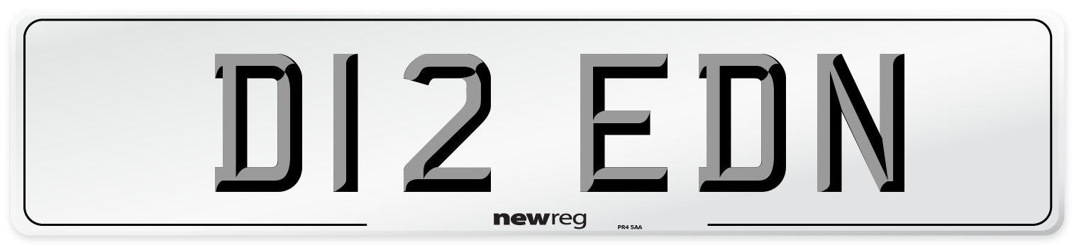 D12 EDN Number Plate from New Reg